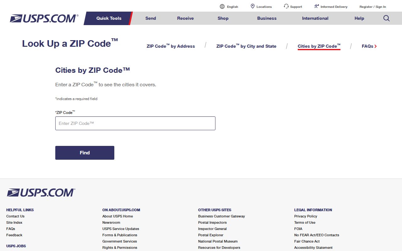 Luzerne ZIP code directory USPS Cities by ZIP verification page
